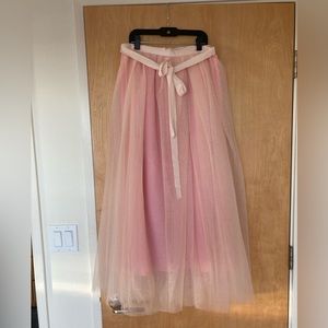 Women’s j.crew pink tulle maxi skirt size 4